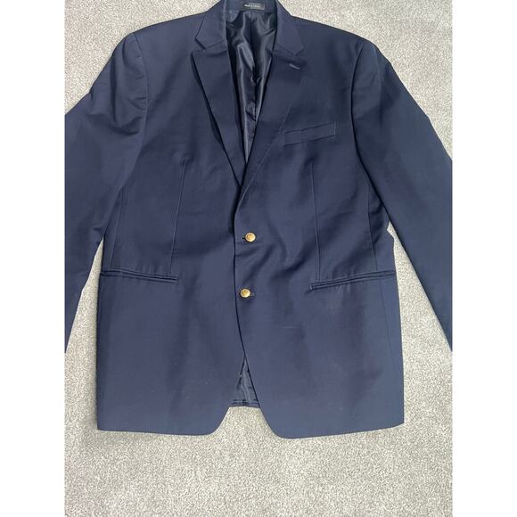 Ralph Lauren Suit Coat Men Navy Blue Large Gold Buttons Career Business Corpcore - Picture 5 of 9